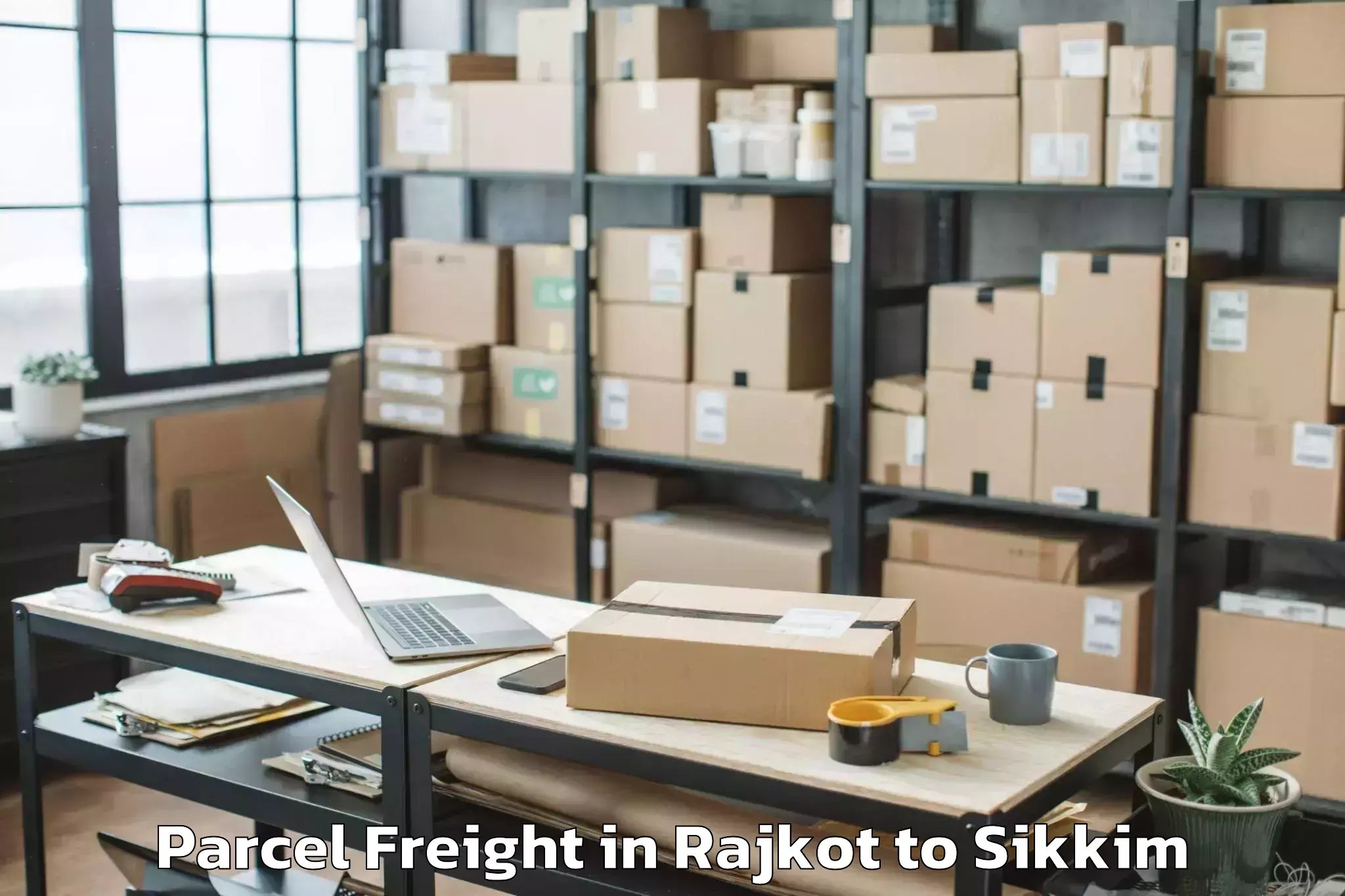 Leading Rajkot to Mangan Parcel Freight Provider